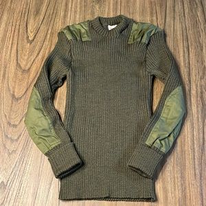 British Commando Sweater Woolly Pully Crew Neck - Large